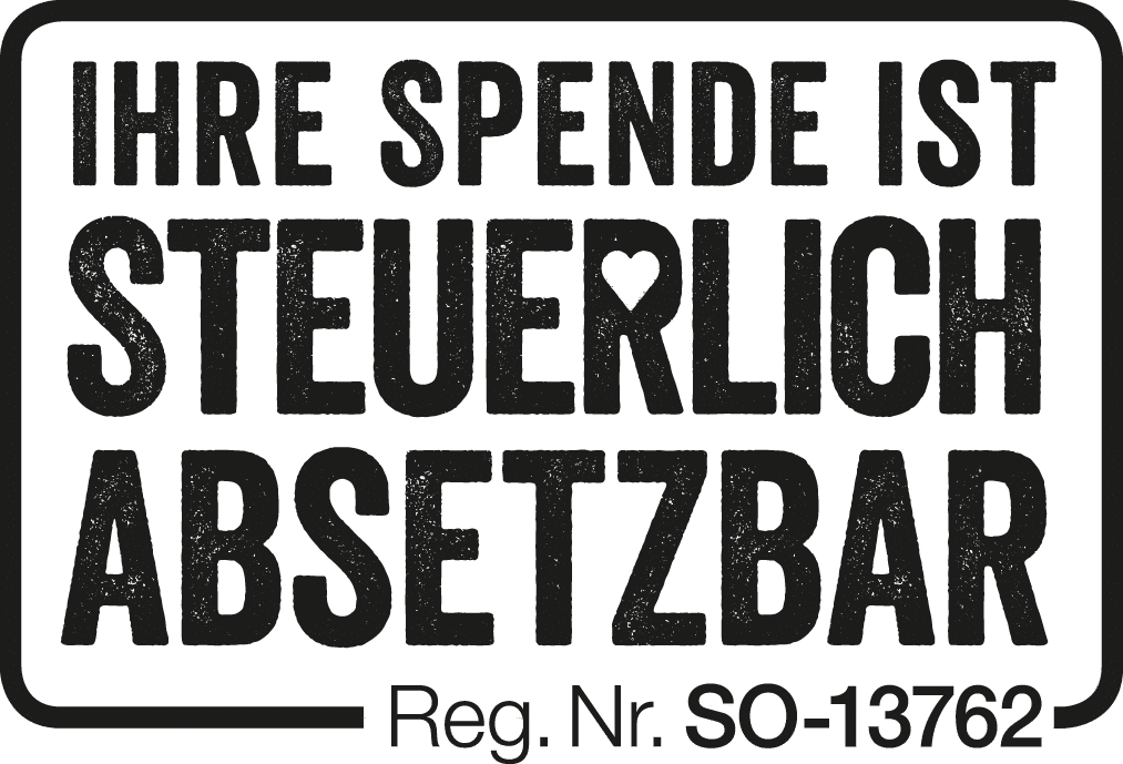 Banner: Ihre Spende ist steuerlich absetzbar. Reg. Nr. SO-13762